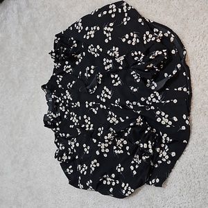 Women's black floral blouse